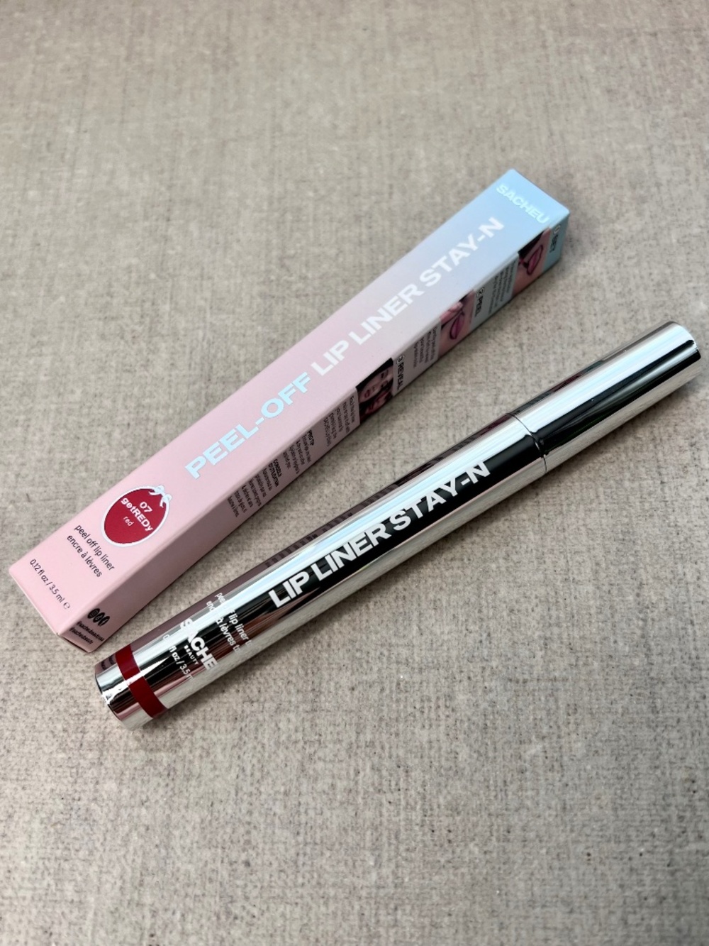 ❤️3 for $25❤️ SACHEU Peel Off Lip Liner STAY-N in 07 getREDy
